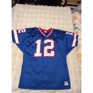 Vintage 90s Wilson Buffalo Bills Jim Kelly #12 Blue NFL Jersey Mens Size XL